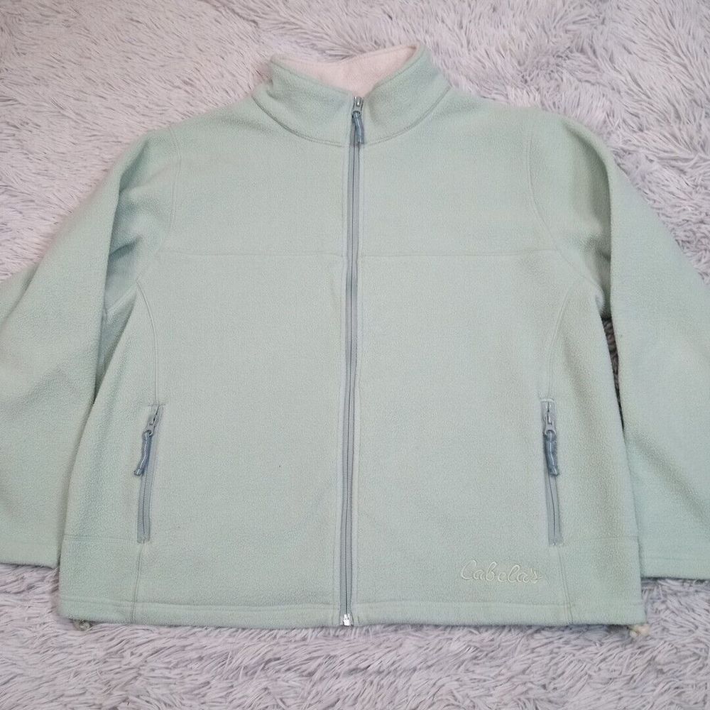 Cabela's Jacket Womens 2XL Gorpcore Fleece Logo Zip Up Lightweight Cozy